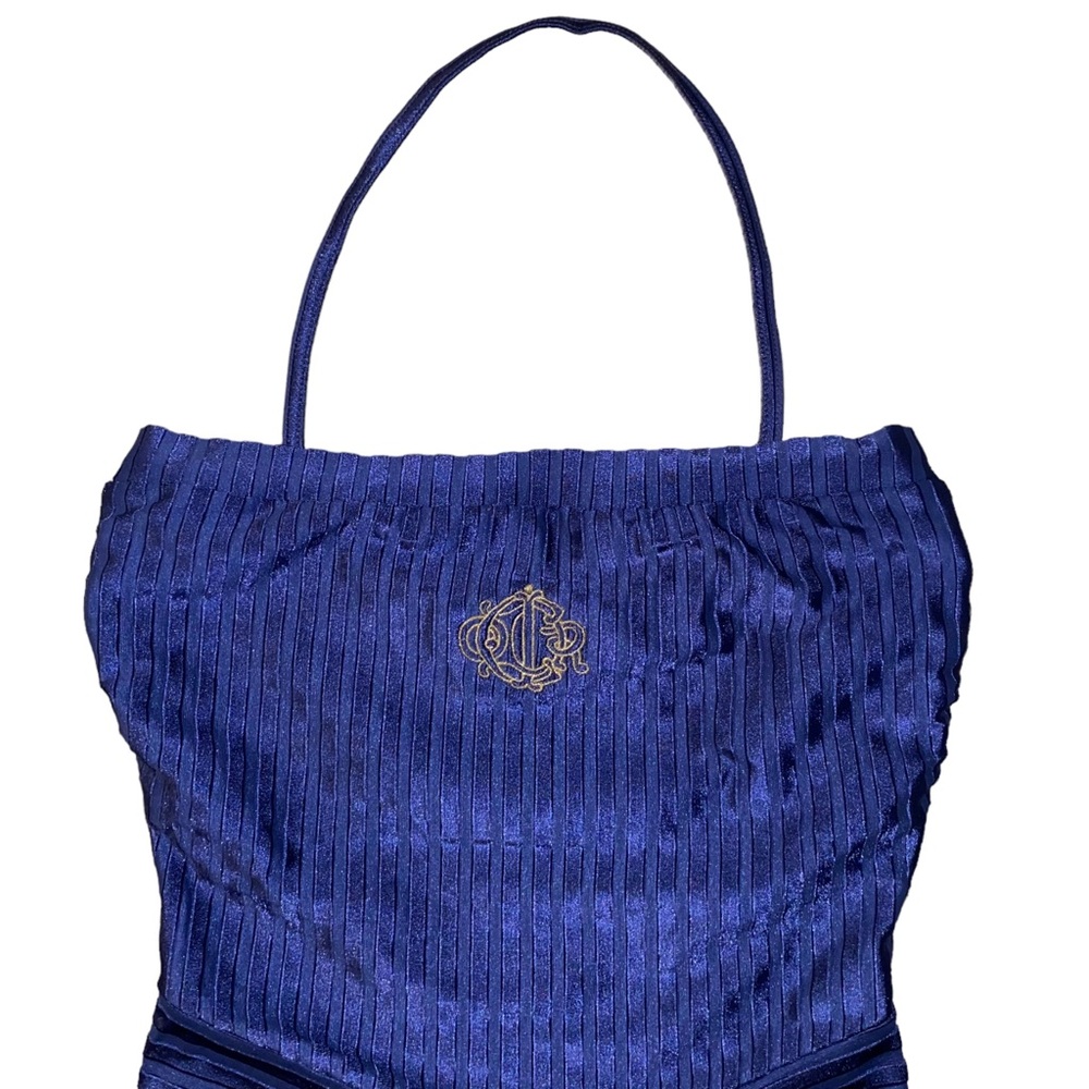 AUTH VTG Christian Dior Monogram Logo Ribbed Halter Strapless One Piece Swimsuit - Picture 3 of 16